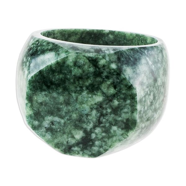 Alternate image for Signet Style Green Guatemalan Jade Ring Indomitable