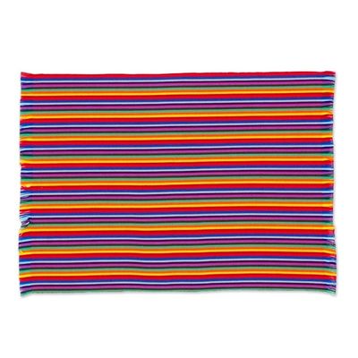 Alternate image for Set of 6 Multicolored Striped Cotton Placemats and Napkins Rainbow Inspiration