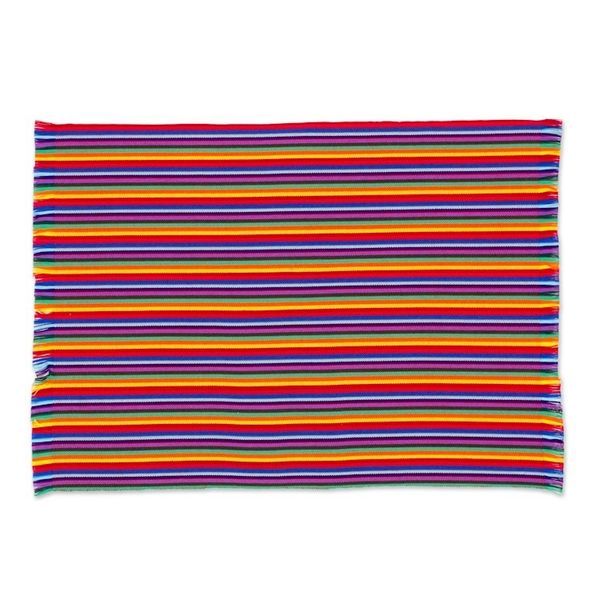 Alternate image for Set of 6 Multicolored Striped Cotton Placemats and Napkins Rainbow Inspiration