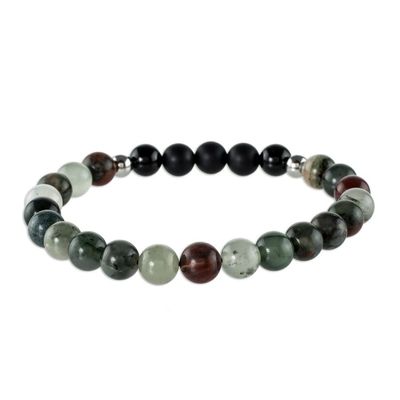 Alternate image for Multicolored Agate Beaded Stretch Bracelet Colors of Costa Rica
