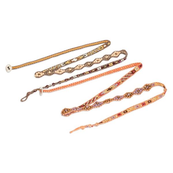Alternate image for Two Handcrafted Beaded Positive Energy Long Wrap Bracelets Protection and Abundance