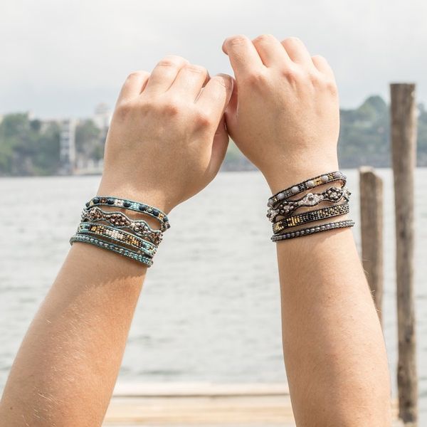 Alternate image for Handcrafted Beaded Positive Energy Long Wrap Bracelets Compassion and Guidance