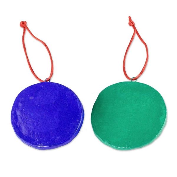 Alternate image for Crescent Moon Eclipse Ceramic Ornaments Pair Eclipse of the Sun