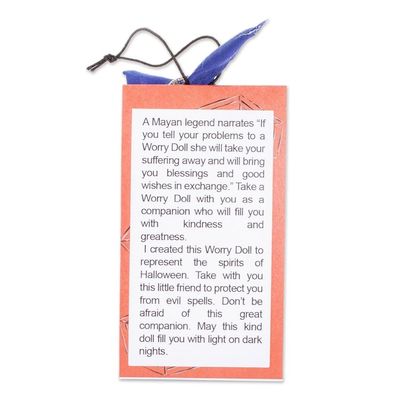 Alternate image for Handcrafted Cotton Witch Worry Doll from Guatemala Lucky Witch