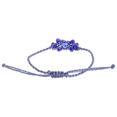 Alternate image for Blue Beaded Macrame Bracelet from Guatemala Oniric Glow