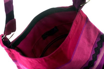 Alternate image for Handcrafted Cotton Shoulder Bag Lined Luscious Purple