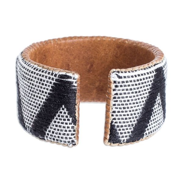 Alternate image for Cotton Bracelet in White and Black Comalapa Highlands in White