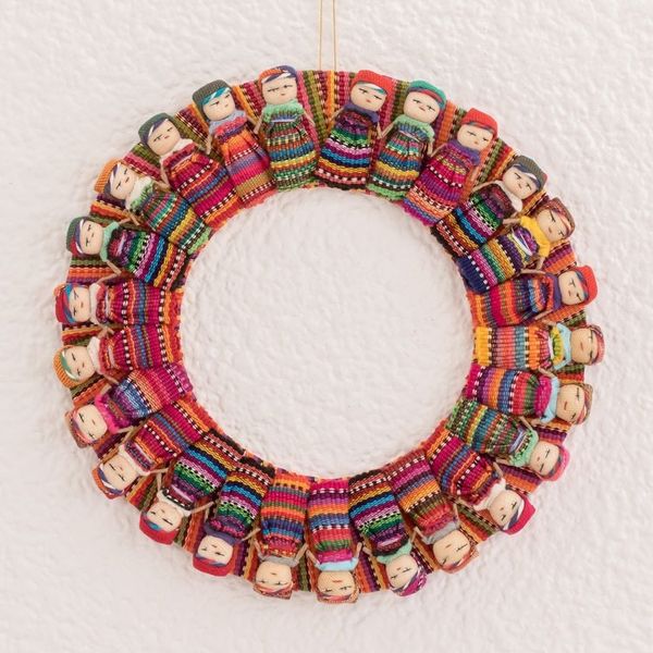 Alternate image for Cotton Worry Doll Wreath from Guatemala Quitapena Happiness