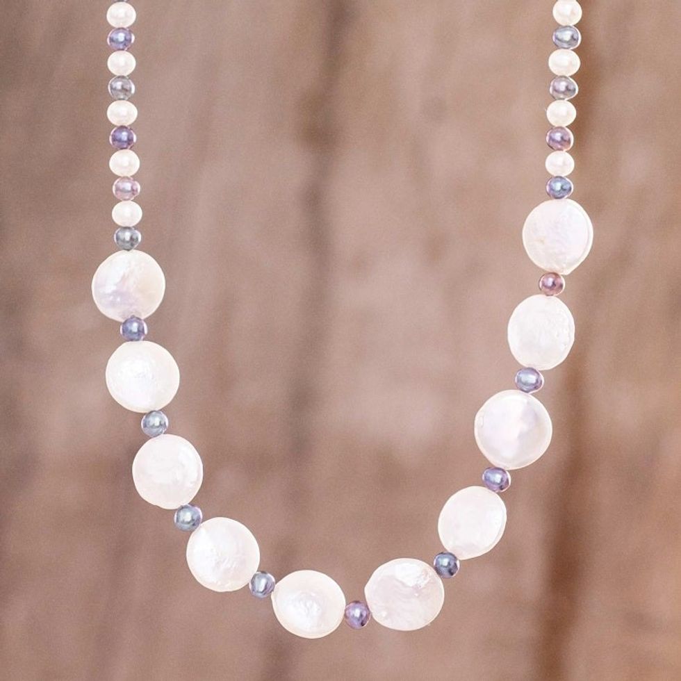 Strand Necklace with Cultured Pearls 'Coin of the Realm'