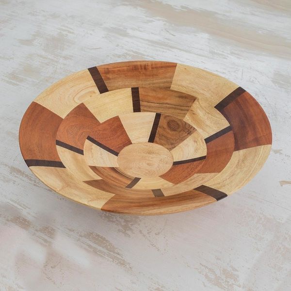 Alternate image for Handmade Wood Serving Bowl from Guatemala Wheels