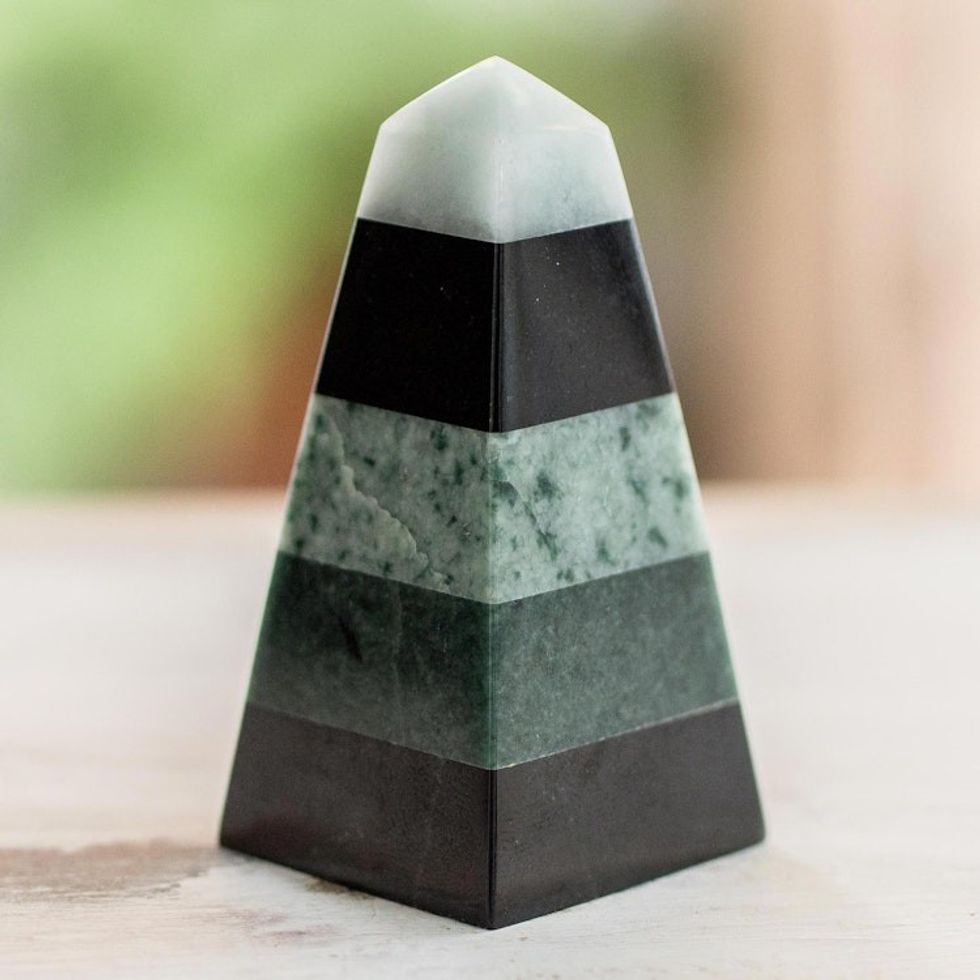 Multicolored Jade Obelisk 'Healing Power'