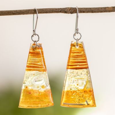 Alternate image for Artisan Crafted Recycled CD Hook Earrings from Guatemala Rising Sun