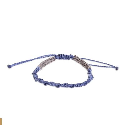 Alternate image for Handmade Macrame Bracelet Ripple Effect in Periwinkle