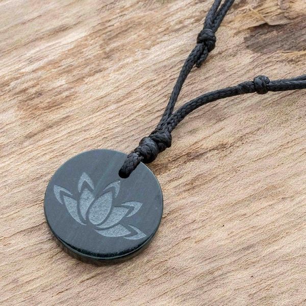 Alternate image for Dark Green Jade Lotus Flower Pendant Necklace from Guatemala Revered Lotus