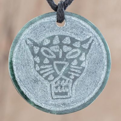 Alternate image for Jade Jaguar Pendant Necklace from Guatemala Ix