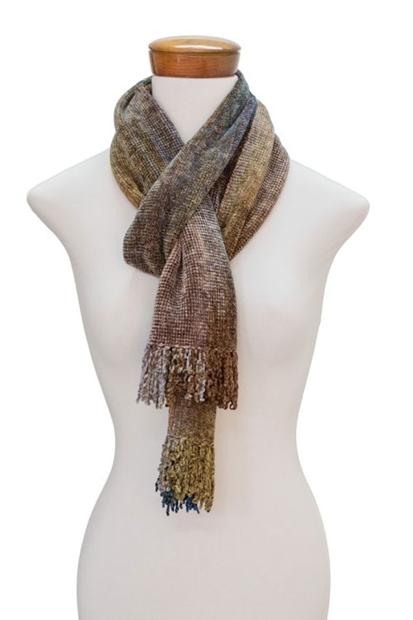Alternate image for Earth-Tone Rayon Chenille Scarf from Guatemala Paths