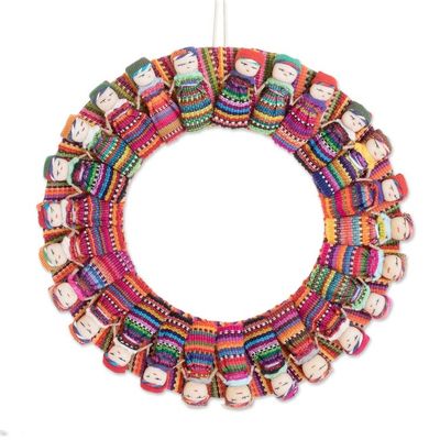 Alternate image for Cotton Worry Doll Wreath from Guatemala Quitapena Happiness