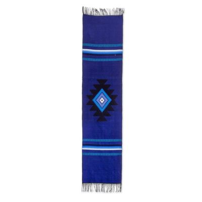 Alternate image for Cotton table runner Blue Totonicapan Sun