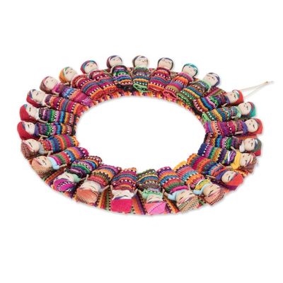 Alternate image for Cotton Worry Doll Wreath from Guatemala Quitapena Happiness