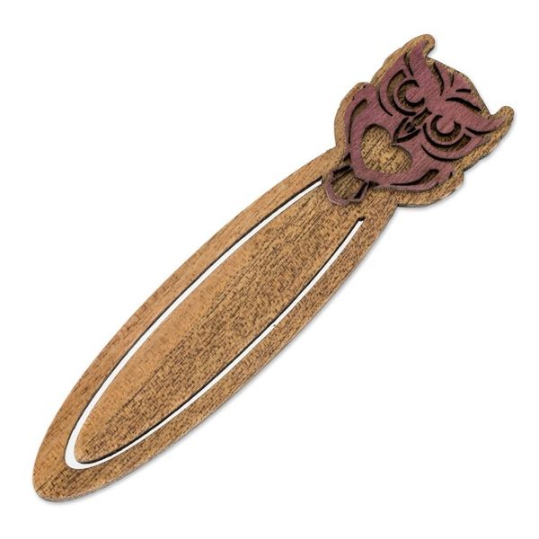 Alternate image for Handcrafted Recycled Teak Wise Owl Theme Bookmark Wisdom of the Owl