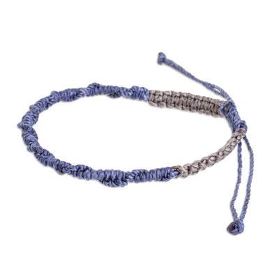 Alternate image for Handmade Macrame Bracelet Ripple Effect in Periwinkle