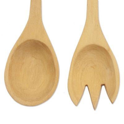 Alternate image for Handcrafted Wood Serving Utensils Pair Cute Carrots