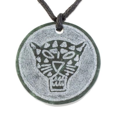 Alternate image for Jade Jaguar Pendant Necklace from Guatemala Ix