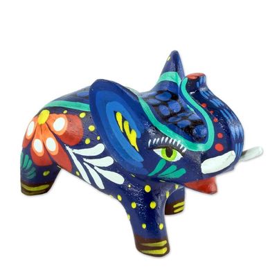 Alternate image for Small Wood Hand Painted Elephant Figurine Unstoppable Force