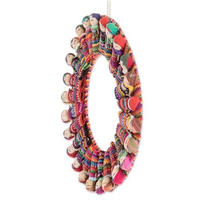 Alternate image for Cotton Worry Doll Wreath from Guatemala Quitapena Happiness
