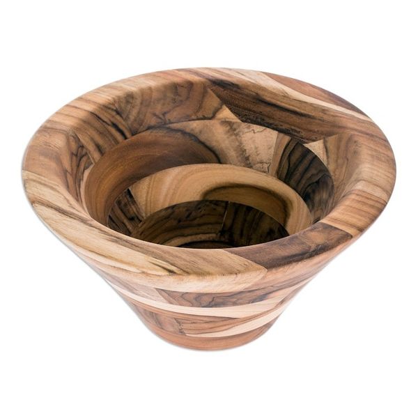 Alternate image for Wood Fruit Bowl from Guatemala Natural Mosaic