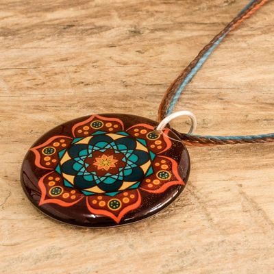 Alternate image for Mandala Resin Pendant Necklace from Costa Rica Mandala Magic
