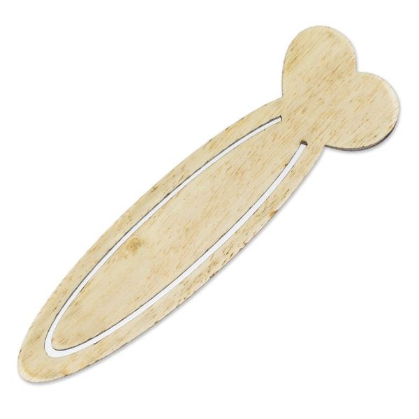 Alternate image for Handcrafted Heart Theme Recycled Teak Bookmark Happy Heartbeats