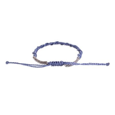 Alternate image for Handmade Macrame Bracelet Ripple Effect in Periwinkle