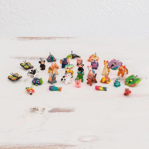 Alternate image for Terracotta AnimalsMini Ornaments Set of 30 Noahs Ark Friends