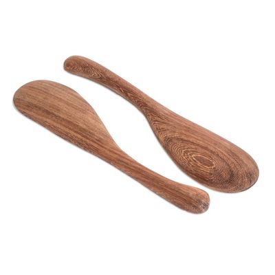 Alternate image for Wood Cooking Utensil Mixing Spatulas Pair Peten Surprise
