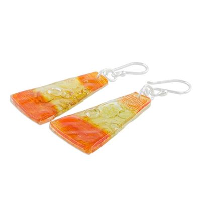 Alternate image for Artisan Crafted Recycled CD Hook Earrings from Guatemala Rising Sun