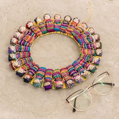 Alternate image for Cotton Worry Doll Wreath from Guatemala Quitapena Happiness