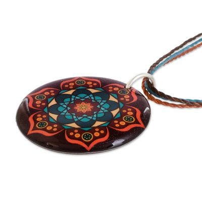 Alternate image for Mandala Resin Pendant Necklace from Costa Rica Mandala Magic
