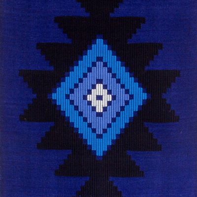 Alternate image for Cotton table runner Blue Totonicapan Sun