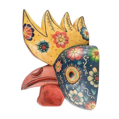 Alternate image for Hand Crafted Wood Rooster Folk Art Mask New Day