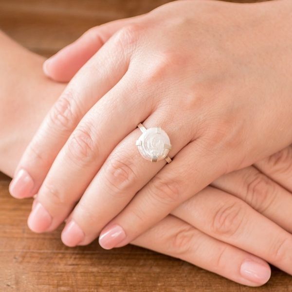 Alternate image for Handcrafted Sterling Silver Cultured Pearl Solitaire Ring Decadent