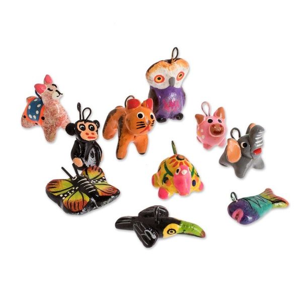 Alternate image for Terracotta AnimalsMini Ornaments Set of 30 Noahs Ark Friends