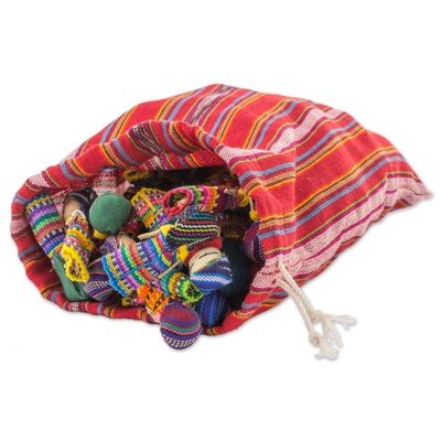 Alternate image for Set of 100 Guatemalan Worry Dolls with Pouch in 100 Cotton The Worry Doll Clan