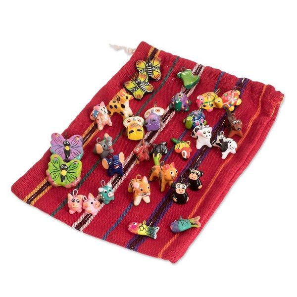 Alternate image for Terracotta AnimalsMini Ornaments Set of 30 Noahs Ark Friends
