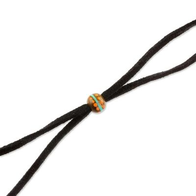 Alternate image for Hand-Painted Pinewood Pendant Necklace from Guatemala Mayan Evolution