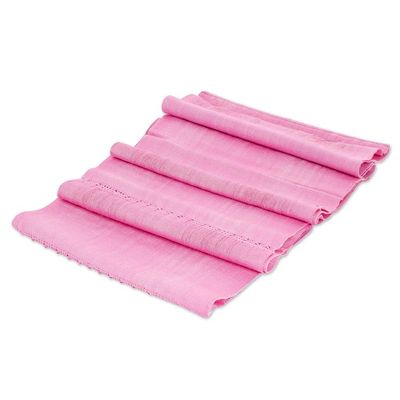 Alternate image for Pink Cotton Beaded Infinity Scarf Hand-Woven in Guatemala Endless in Pink