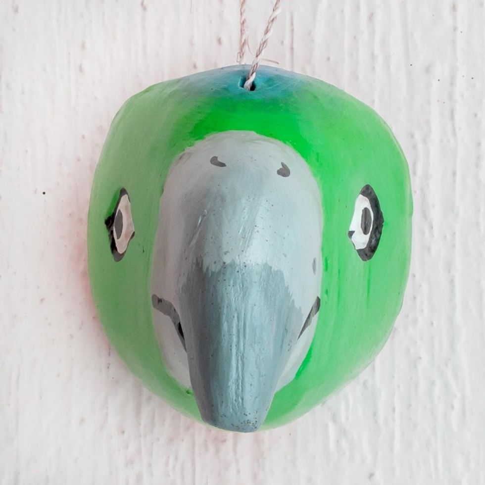 Small Handmade Parrot Mask 'Colorful Bird'