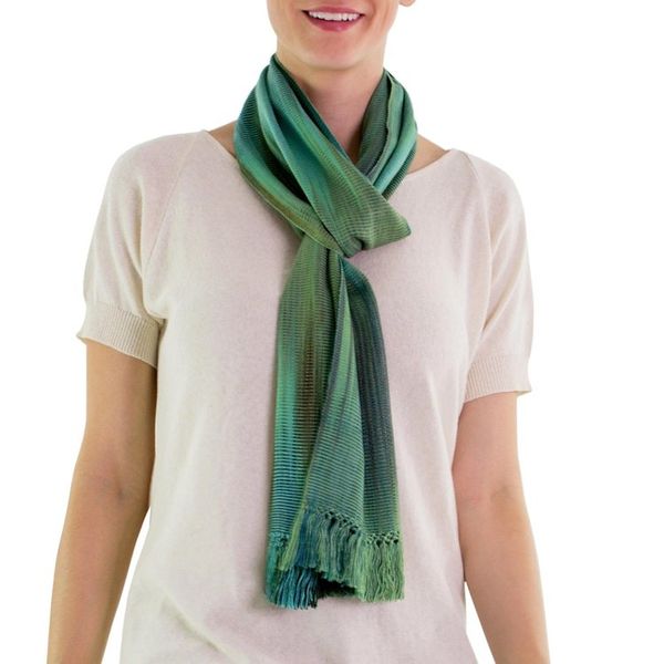 Alternate image for Handcrafted Rayon Scarf Solola Valley