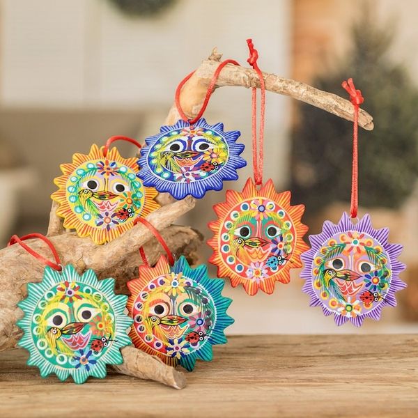 Alternate image for Fair Trade Christmas Ceramic Ornaments Set of 6 Lord of the Sun