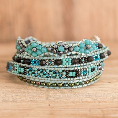 Alternate image for Handcrafted Beaded Positive Energy Long Wrap Bracelet Harmony of Life